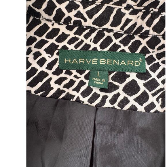 Harve Benard Large One Button Jacket Blazer White Black Reptile Print - Picture 3 of 8